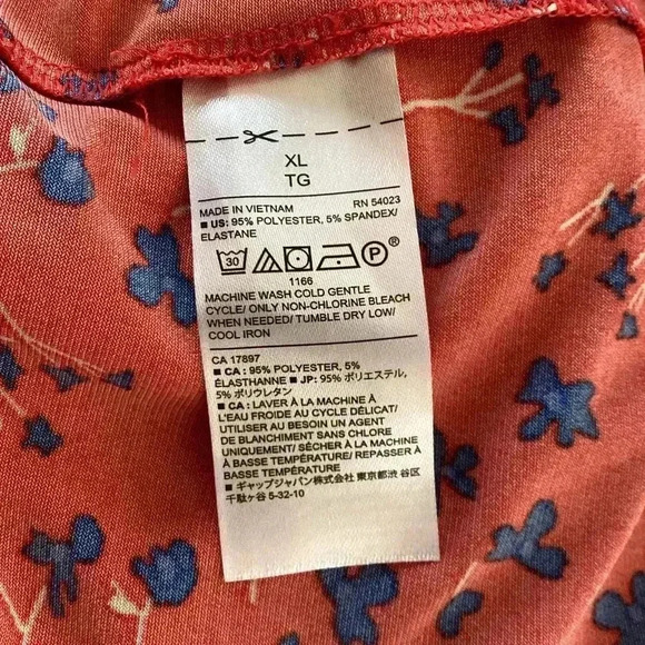 Banana Republic NWT Red and Blue Floral Faux Wrap Long size XL - Picture 7 of 8